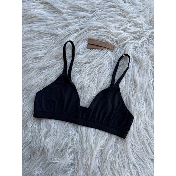 Skims Fits Everybody Triangle Bralette Onyx Size Medium - Picture 3 of 6